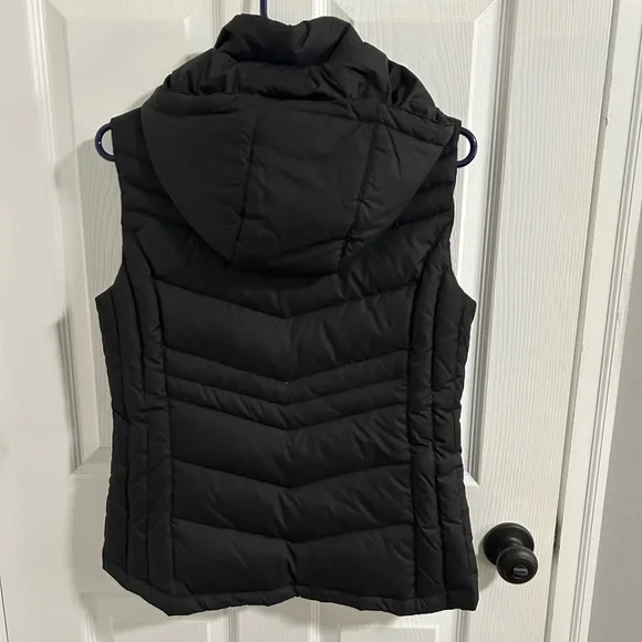 Michael Kors Black Puffer Vest with Gold Accents - Picture 3 of 3